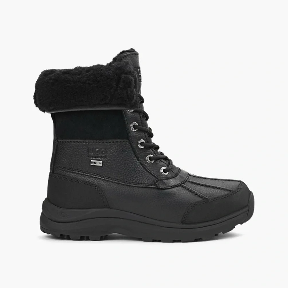 UGG ADIRONDACK III Women’s Leather Lace Up Waterproof Winter Boot  Black 7